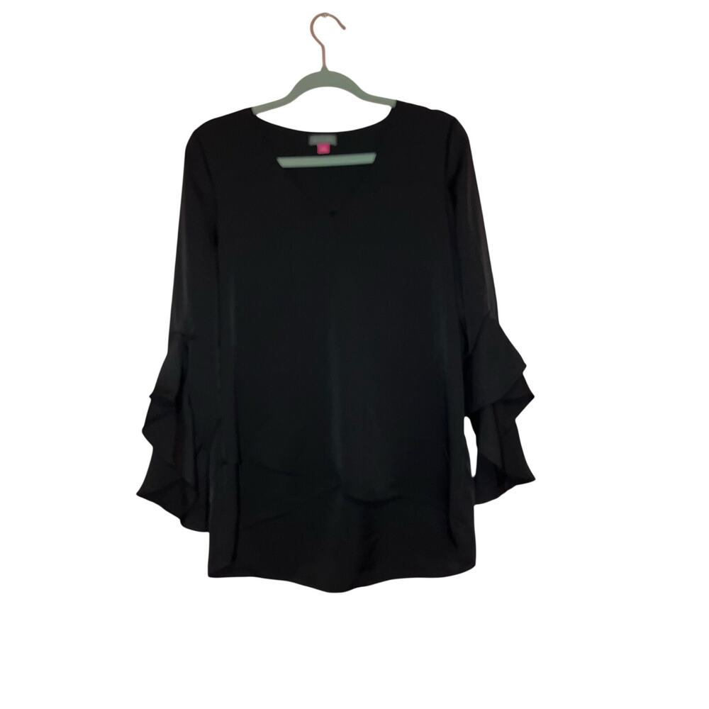 Vince Camuto Black Flowy Sleeve Blouse Size Medium